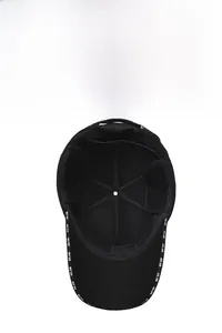 Detail view of the thick fleece lining and ear protection inside this winter baseball cap