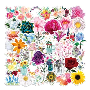 500pcs waterproof sunflower and bee succulent plant stickers for skateboards and luggage