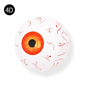 Realistic 4D white eyeball foil balloon with red bloodshot veins for Halloween party decor