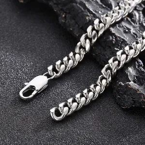 Cuban Link Chain Necklace Stainless Steel Simple Fashion Hip Hop Punk Style Jewelry For Men And Women