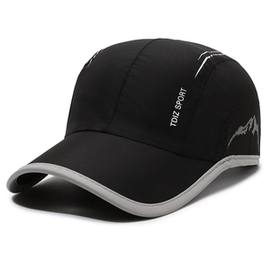 Premium lightweight quick-dry black baseball cap for outdoor sports and sun protection