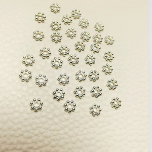Silver snowflake flower spacer beads for DIY 18k gold-plated jewelry making crafts