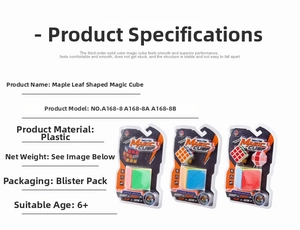 Detail showing smooth rotating mechanism of the 5.5cm maple leaf shape magic cube toy