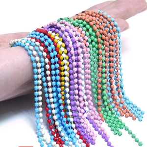 Colorful ball chain bead strands for DIY crafts and keychain accessories in multiple colors