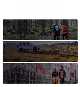 Three panels showing jacket versatility in trekking, camping, and urban daily wear