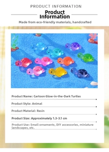 Mini tartarughe luminose in resina in colori vivaci per micro paesaggi di acquari