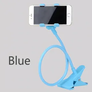 Blauer flexibler Schwanenhals Handyhalter mit 360 Grad Drehung für Tisch und Bett