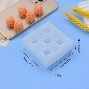 Silicone raspberry fruit mold for DIY soaps and candles 7x7x2.9cm 126g tool