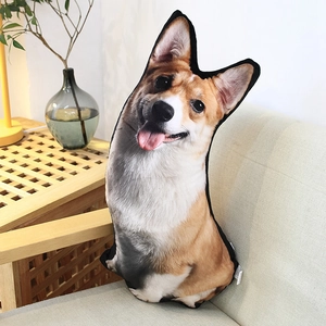 Simulation Animal Shape Pillow Cushion Realistic Dog Cat 3D Photo Print Short Plush Soft Home Sofa Decor Gift