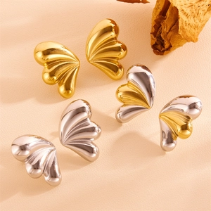 Schmetterlingsflügel Steckohrringe Edelstahl 18K Vergoldet Hypoallergen Poliert Mode Schmuck Damen