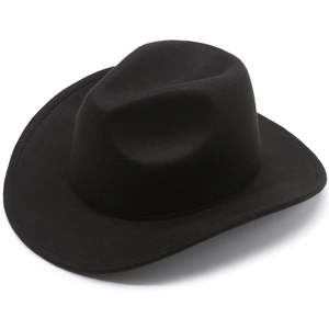 Classic black felt wide brim fedora hat with a vintage jazz style for men and women