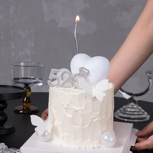 Rhinestone Number Heart Topper Butterfly Bear Figurine Spiral Candles For Valentine Day Anniversary Wedding Birthday
