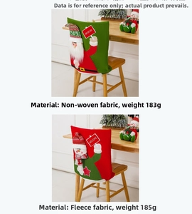 Detailed close-up of Santa and Snowman chair covers made of soft non-woven and brushed fabric