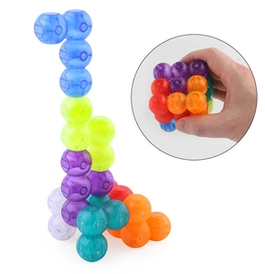 Detailed 3D magnetic building blocks in a creative giraffe shape with translucent colors