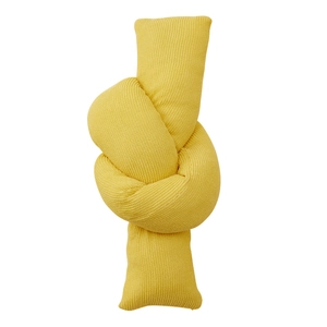 Juguete para gatos amarillo con nudo y textura de punto acanalado para gatitos jóvenes