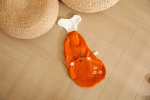 Cartoon chicken drumstick plush toy shell with cute smiling face and soft fabric