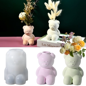 Molde De Silicona De Jarrón De Oso Sentado DIY Fundición De Resina Maceta Epoxi Adorno Decoración Del Hogar