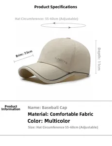 Détail de la taille réglable 55-60cm pour casquette de sport légère et respirante