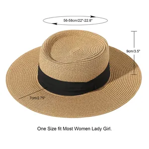 Specifiche dettagliate delle dimensioni per il cappello di paglia a cima piatta da donna