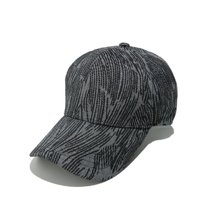 Detailed close-up showing the high-density woven texture of this striped baseball cap
