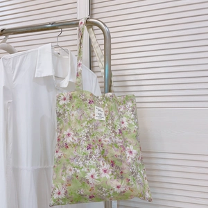 Borsa Tote In Tela Con Stampa Floreale Borsa A Spalla In Cotone Estetica Pastorale Retrò Borsa Da Shopping Per Donne
