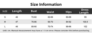 Detailed size chart for printed top and skirt set with measurements in centimeters
