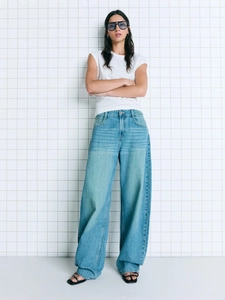 High Waisted Wide Leg Jeans For Women Loose Fit Cotton Denim Vintage Washed Distressed Streetwear Casual