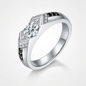 925 Sterling Silver Moissanite Ring For Women Men Marquise Cut 1 Carat Moissanite Engagement Wedding Band Ring Jewelry Gift