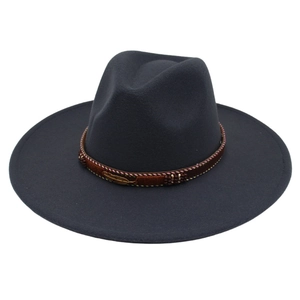 Wide Brim Fedora Hat Wool Felt Ethnic Decorative Band Feather Pendant Bohemian Jazz Hat For Men Women