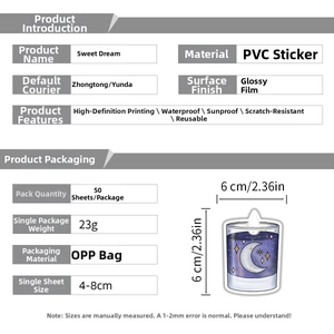 Waterproof PVC stickers set with colorful starry sky theme patterns for laptops