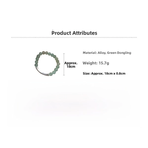 Detailed specifications for green aventurine beaded bracelet with alloy material