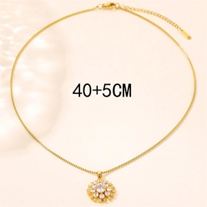 Women's gold snowflake necklace with zircon pendant and 40+5cm adjustable chain