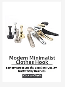 Collection of modern minimalist cabinet hooks in black, gold, and silver finishes