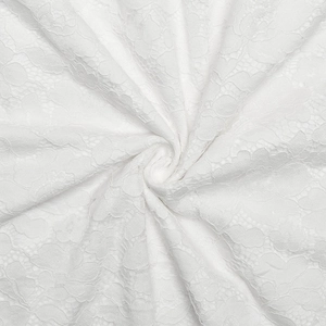 Gros plan sur le tissu en dentelle blanche avec motifs floraux et maille fine