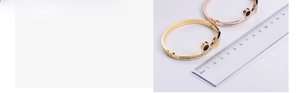 Gros plan de bracelets en acier titane avec chiffres romains et strass sertis en fini doré