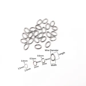 Gold-plated stainless steel oval jump rings in multiple sizes for DIY jewelry making