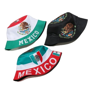 Détails de bobs en coton avec drapeaux mexicains et broderies d'aigle de Mexico