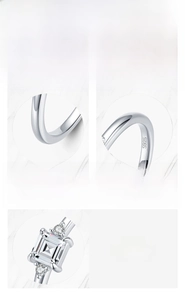 Detail of S925 sterling silver ring with 5A grade zircon stones and S925 hallmark