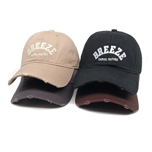 Berretti da baseball in cotone invecchiato con ricamo in kaki, nero, grigio e marrone