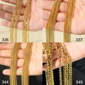 Set of 4 DIY golden stainless steel chains for jewelry making in styles 336, 337, 344, 349