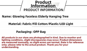 Detailed spec sheet for LED Christmas gnome wreath made of fabric and cotton