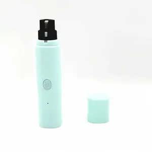 Electric pet nail grinder in mint green with rotating head for dog and cat grooming