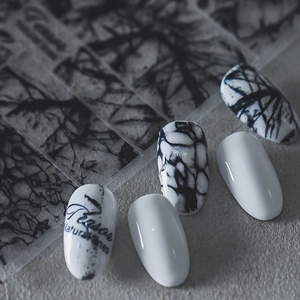 Nail Art Stickers Natural Marble Pattern Thin Decals DIY Manicure Accessory Japanese Style Minimalist