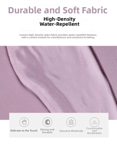 Detail of waterproof breathable purple nylon fabric with durable high-density texture