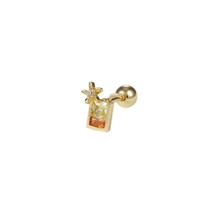 Lollipop ice cream drink cup stud earrings in 18K gold stainless steel with zircon
