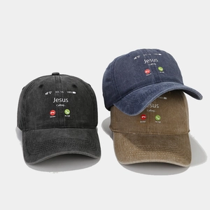 Casquettes de baseball en coton délavé vintage avec broderie Jesus Calling de couleurs