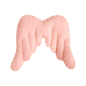 Pink wool felt angel wings DIY ornament for Christmas decorations and handicraft