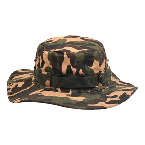 Camouflage outdoor boonie hat for sun protection during hiking and fishing activities