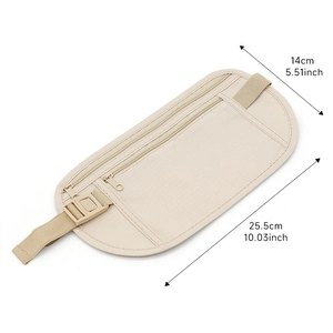 Détails des dimensions 25,5cm x 14cm pour cette ceinture de sport beige ultra-légère