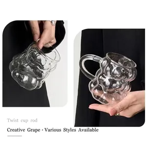Kreative Glasbecher in Traubenform mit Griff aus Borosilikatglas für Kaffee